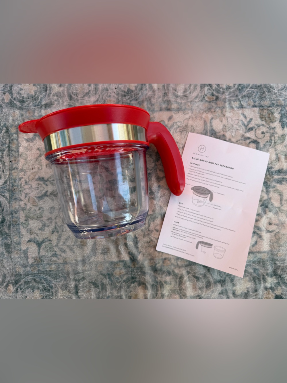 4-Cup, Bottom Release Gravy & Fat Separator with Built-In Strainer